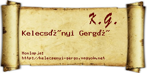 Kelecsényi Gergő névjegykártya